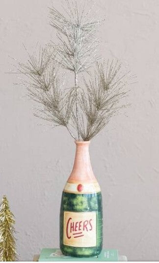 Cheers Champagne Vase Bottle - Creative Co-op
