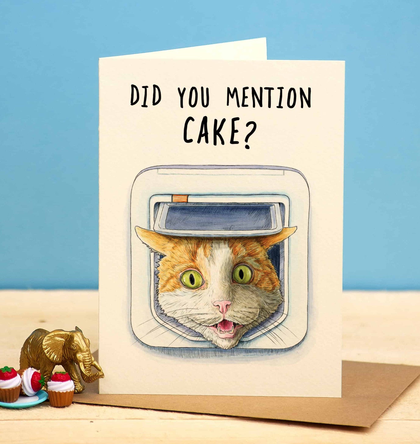 Carte de souhaits - Catflap : Did you mention cake?