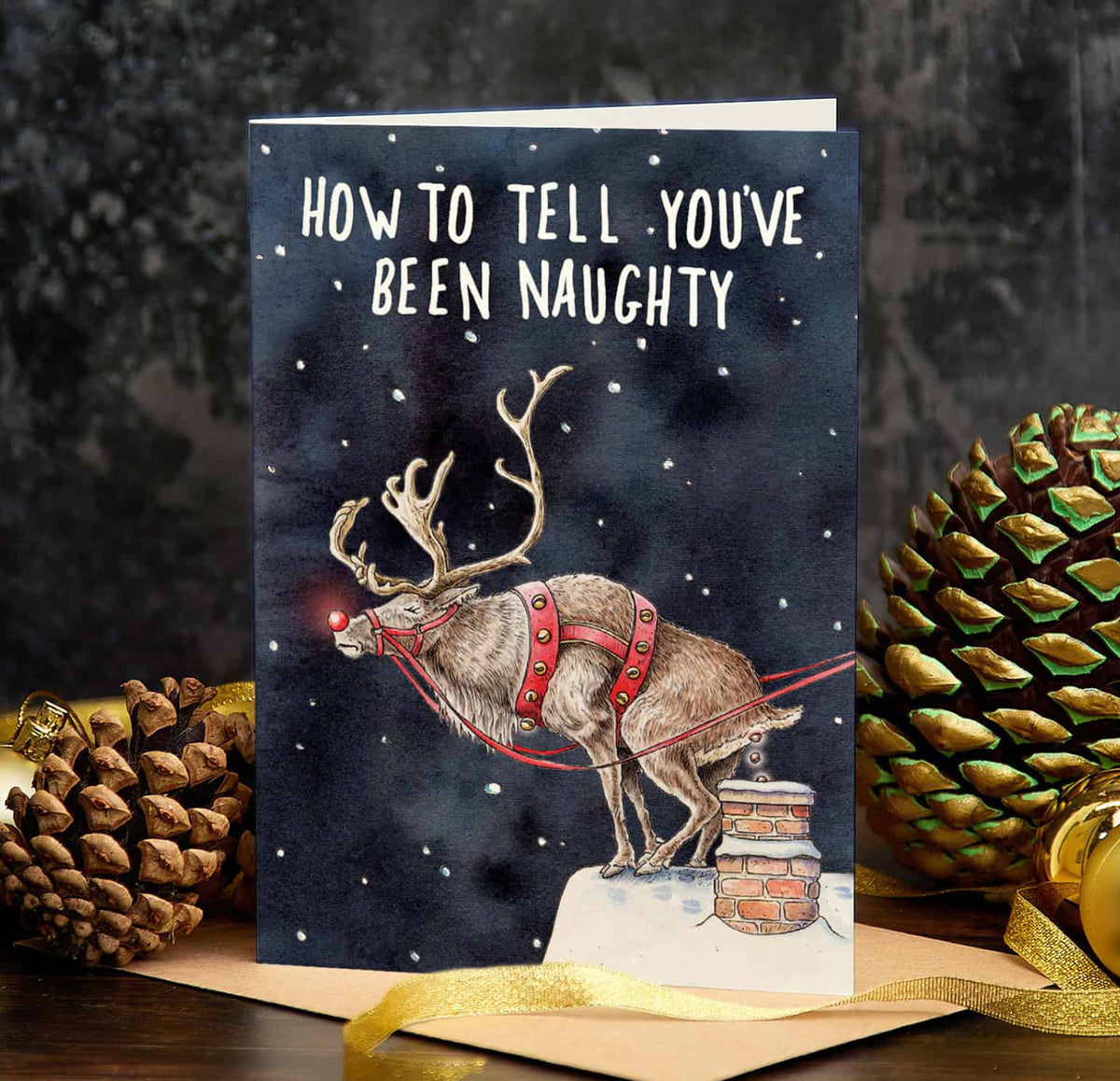 Carte de souhaits - Naughty Reindeer