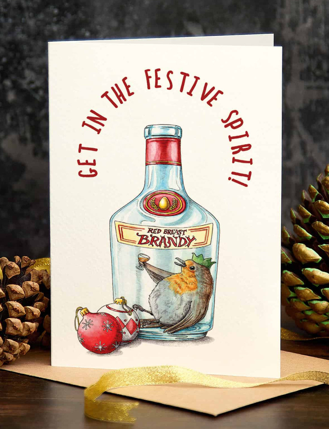 Carte de souhaits - Festive Spirit (bird in brandy)