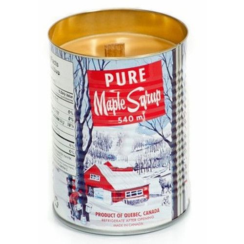 Chandelle canne de sirop d'érable avec mèche de bois 540ml - Seracon
