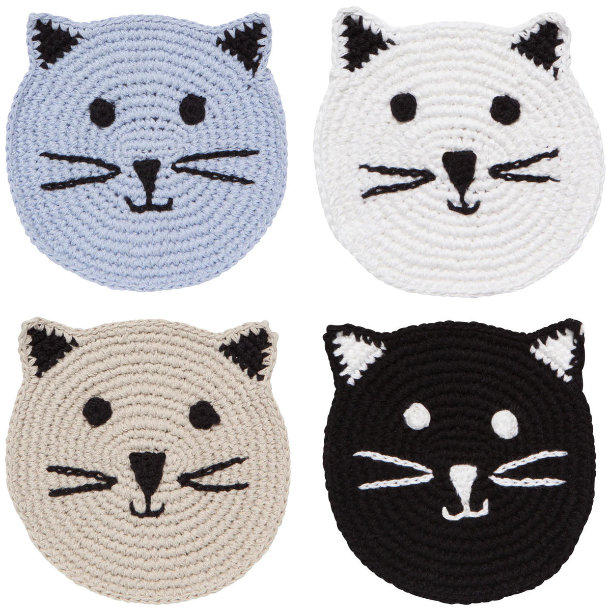 Sous-verres en crochet chats (paquet de 4) - Danica Jubilee