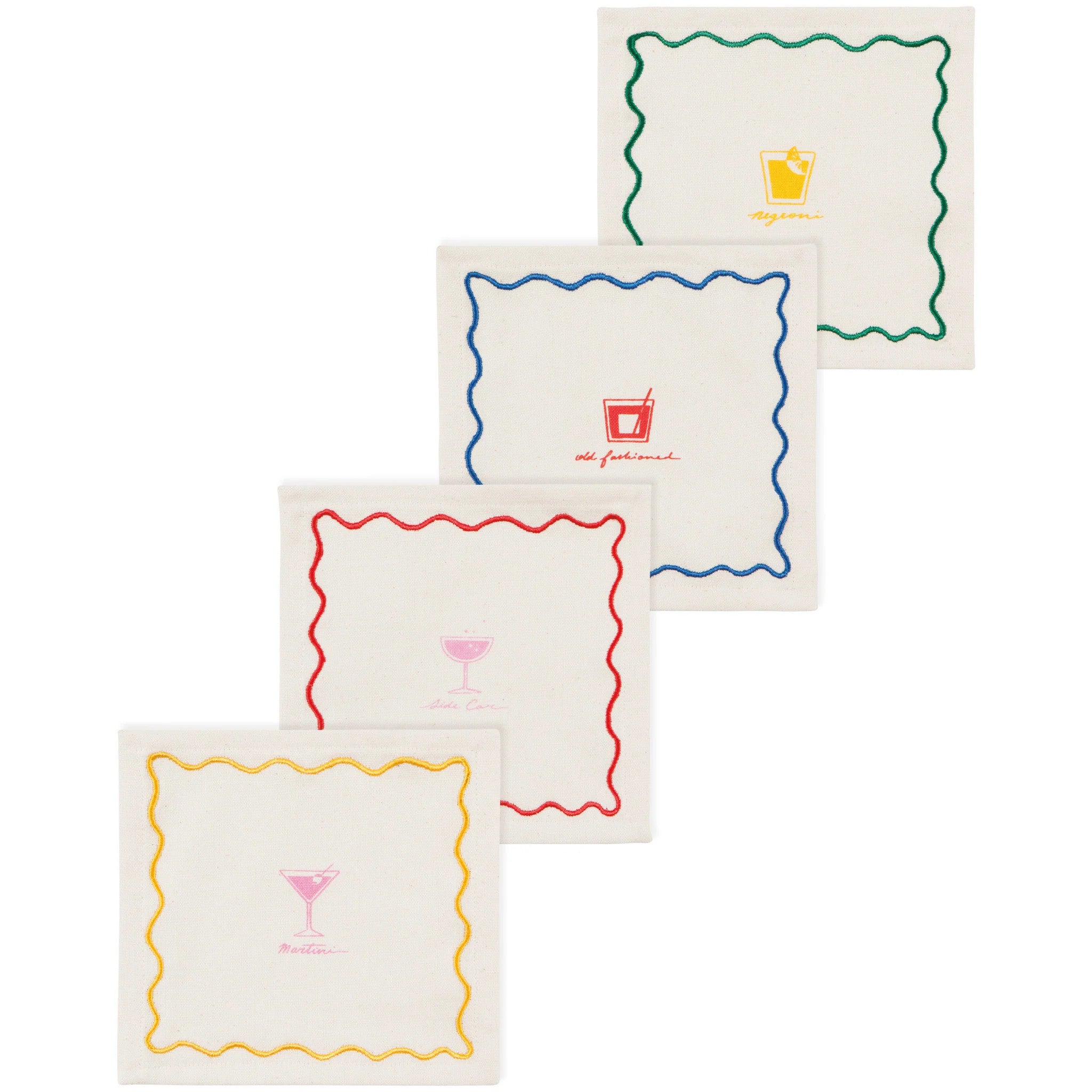 Napkins cocktails en tissu (paquet de 4) - Happy Hour - Danica Jubilee