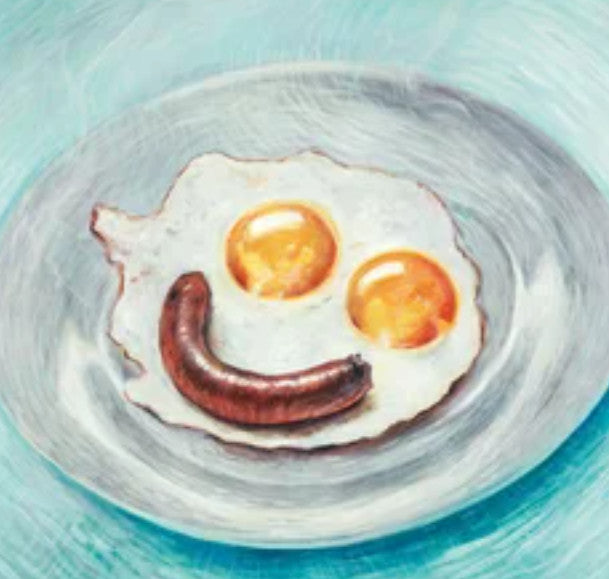Affiche - Smiley egg face (deux oeufs saucisse)