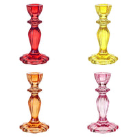 Ensemble de bougeoirs en verre - Couleurs chaudes