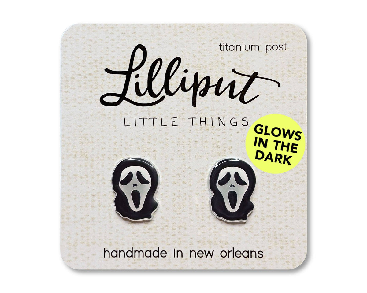 Boucles d'oreilles masque effrayant - BRILLENT DANS LE NOIR / Boucles d'oreilles d'Halloween