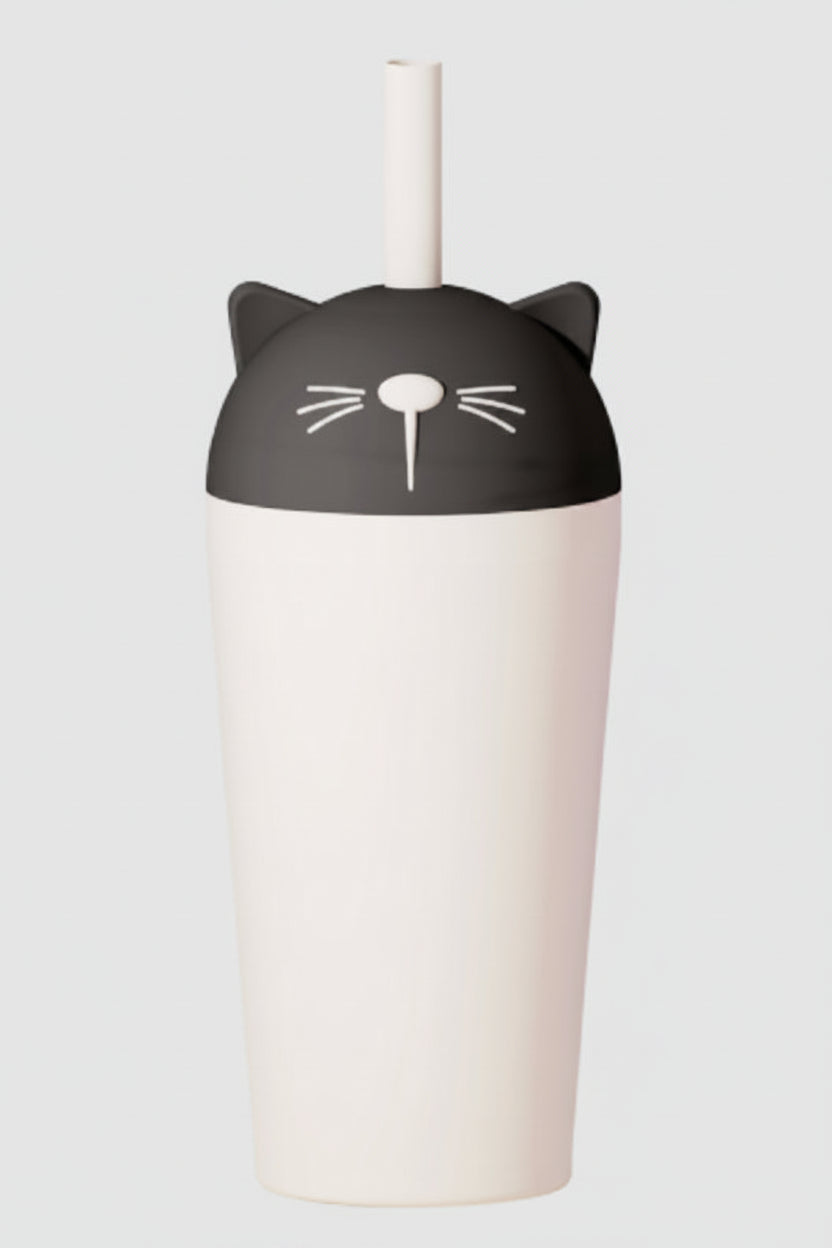 Gobelet isotherme avec paille - Chat noir et blanc - 24oz