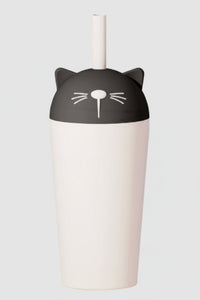 Gobelet isotherme avec paille - Chat noir et blanc - 24oz
