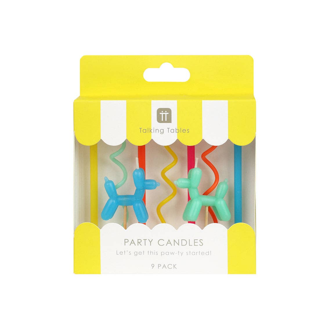 Bougies d'anniversaire chien en ballon - lot de 9 | Bougies pour gâteau |