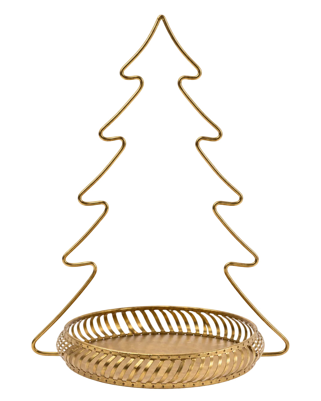 Plateaux en Métal Doré Sapin S/2