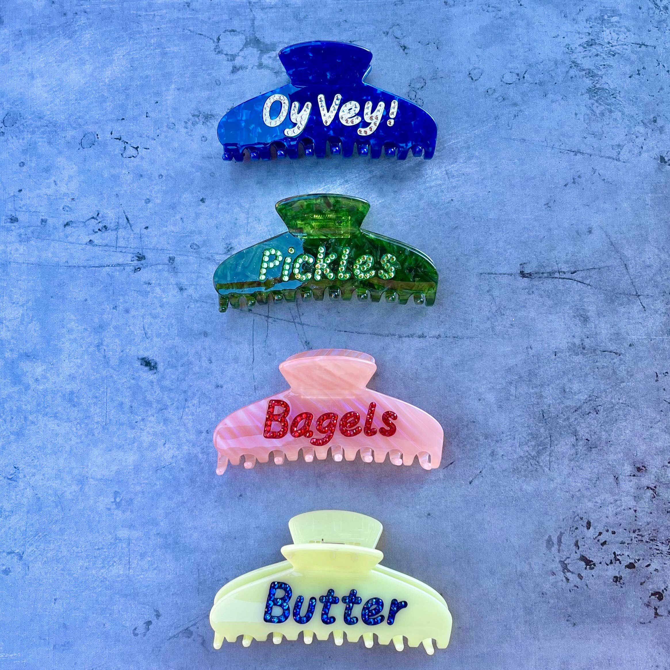 Pince à cheveux en strass Butter Word, accessoires de nouveauté