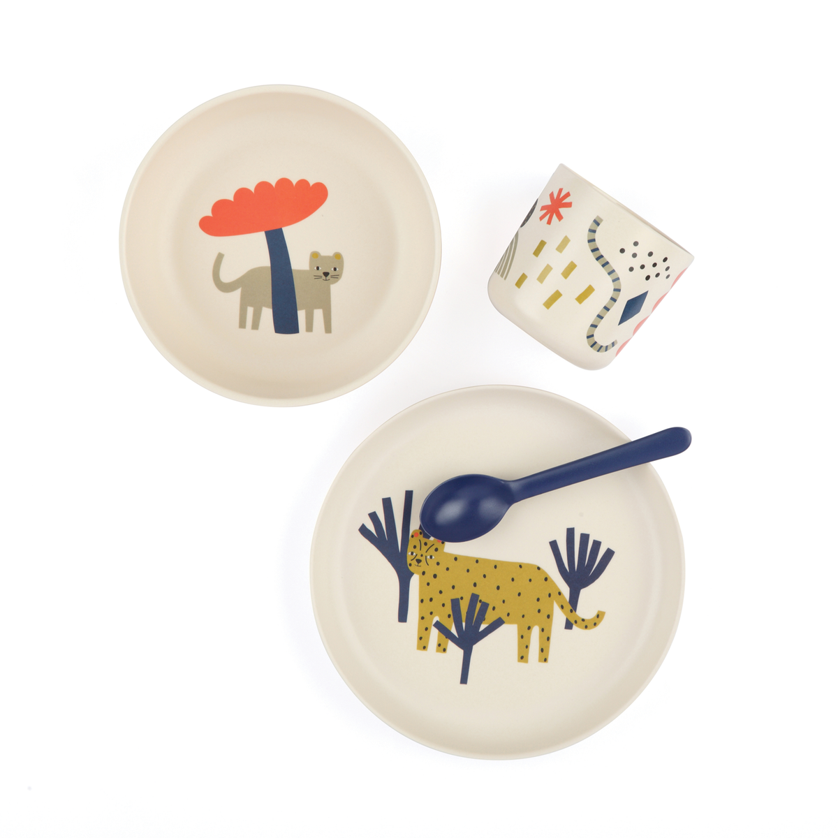 Ensemble de vaisselle illustré pour enfants - Léopard