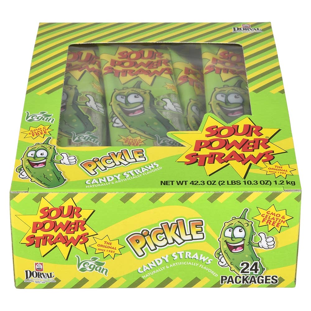 Sour Power Pickle Candy Straws - Bonbons LLB