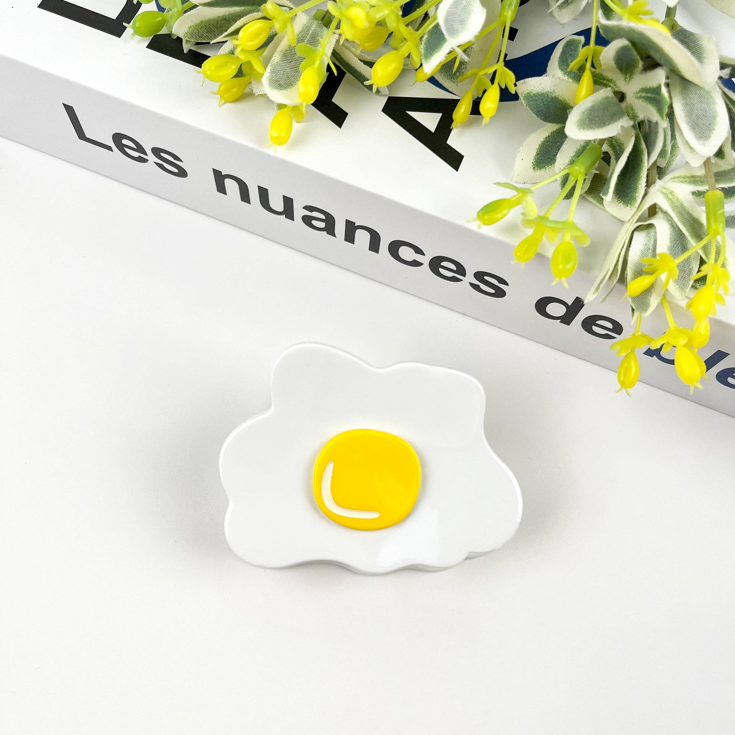 Pince à cheveux pince écaille forme œuf au plat