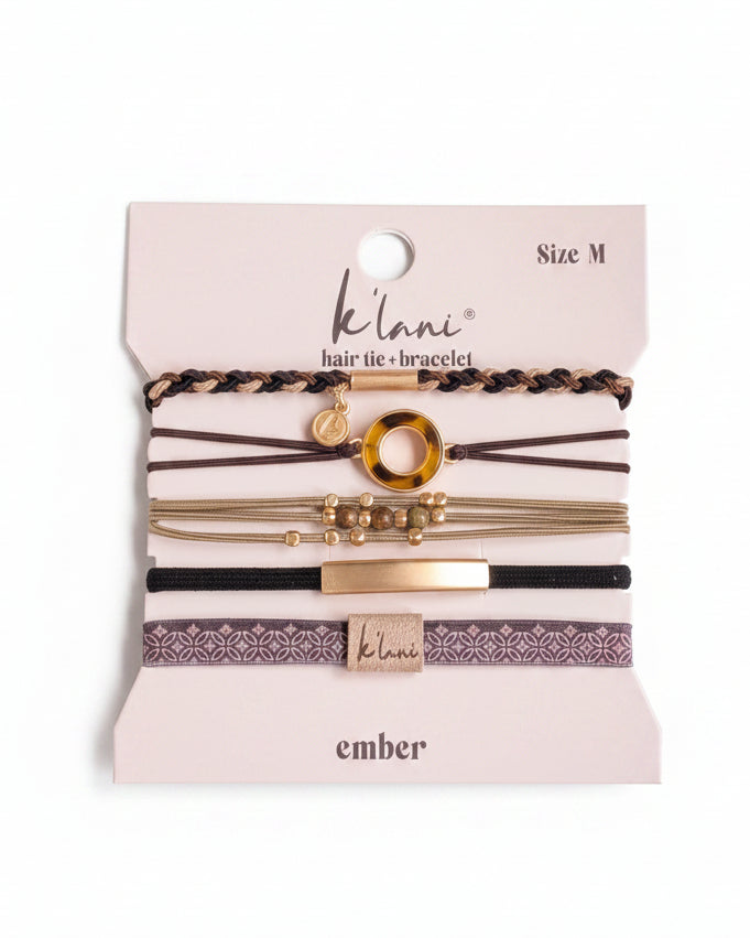 Bracelets élastiques « Ember » avec accent brun (medium)