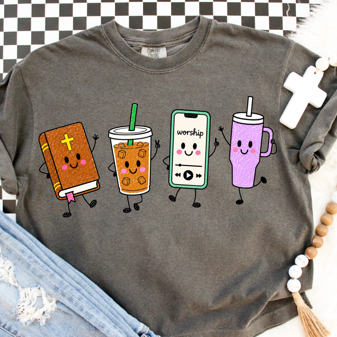 Transfert DTF couleur intégrale pour T-shirt - Gribouillis Foi: Pocket (4.5")