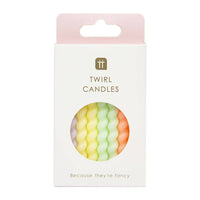 Bougies d'anniversaire tourbillons pastel - Pack de 8 | Bougies de gâteau |