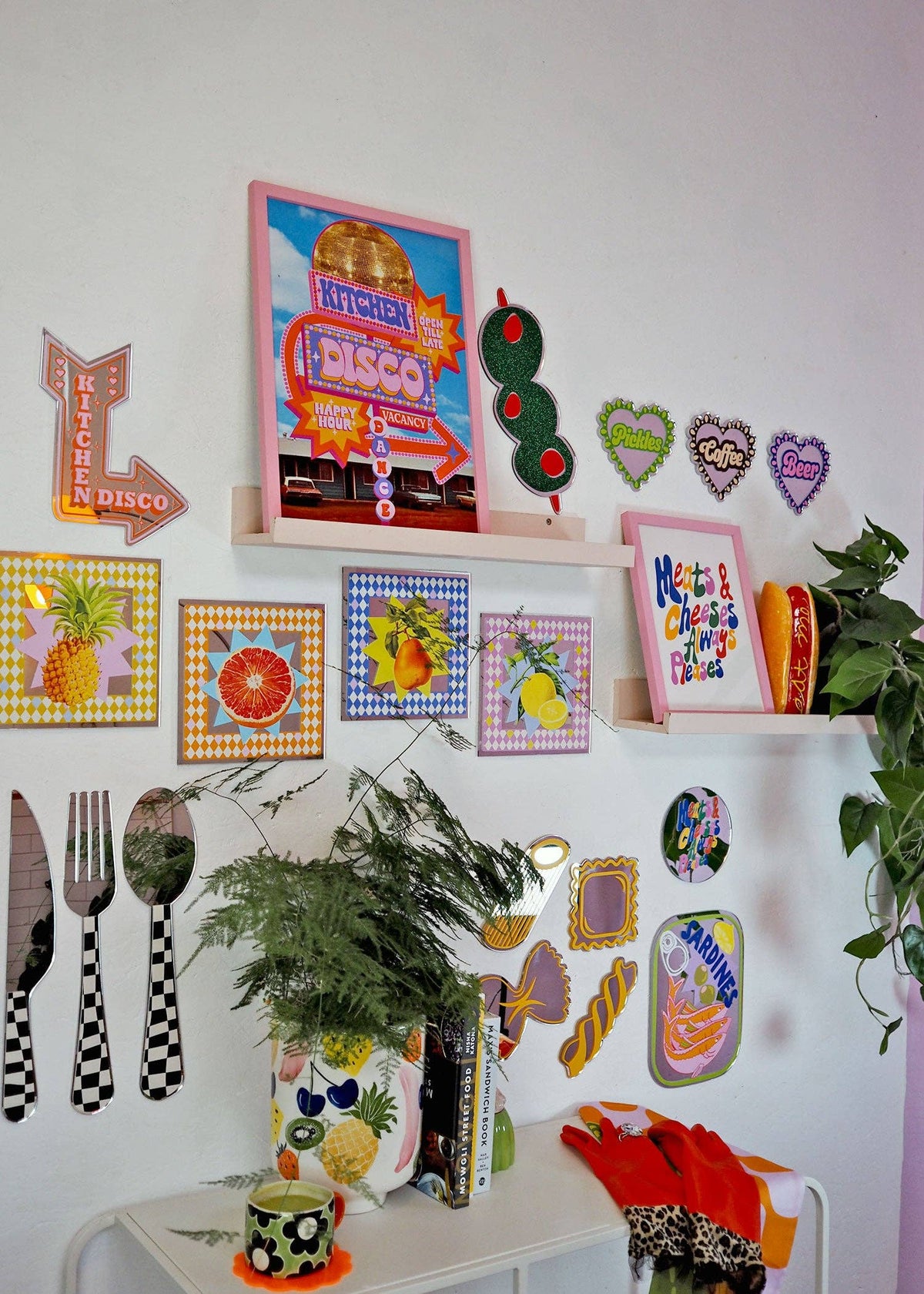 Petit ensemble de miroirs en forme de pâtes