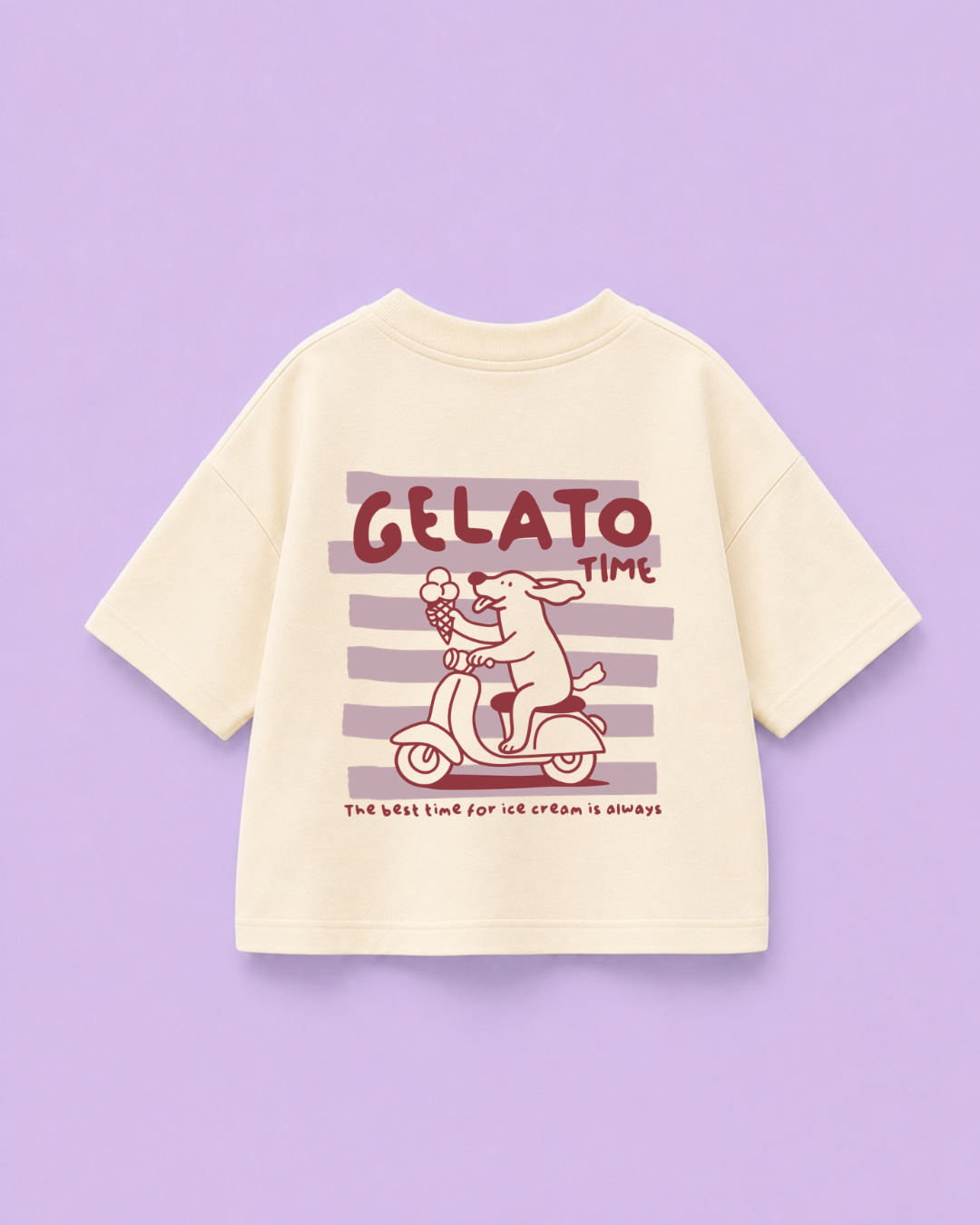 Motif thermocollant glace - Gelato Time - chien, glace, été - à repasser: Rouge