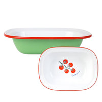 Plat émaillé pour four Vert Tomate - 20 cm | Vaisselle d'été |
