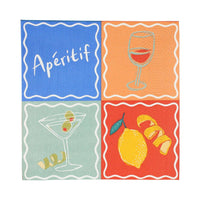 Serviettes à cocktail en papier recyclé Bon Appétit Apéritif - Pack de 20 | Décoration d'été |