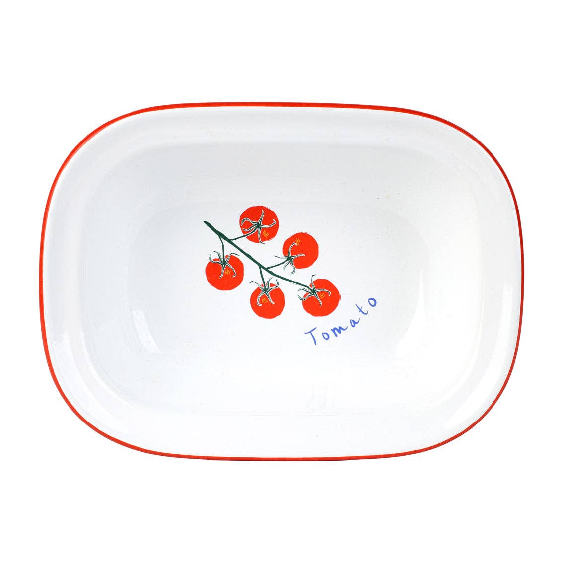 Plat émaillé pour four Vert Tomate - 20 cm | Vaisselle d'été |