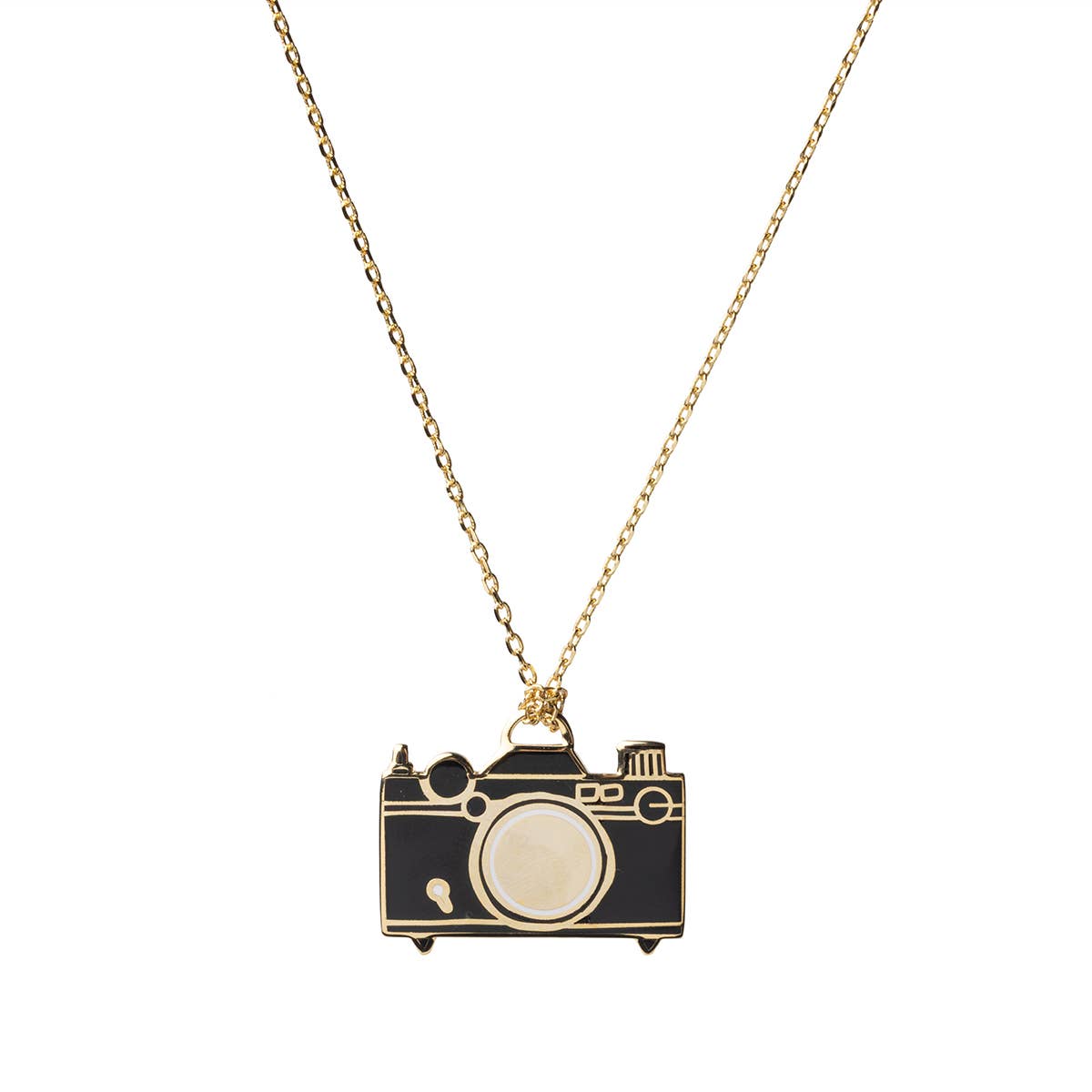 Collier pendentif appareil photo en or | Cadeau pour photographe