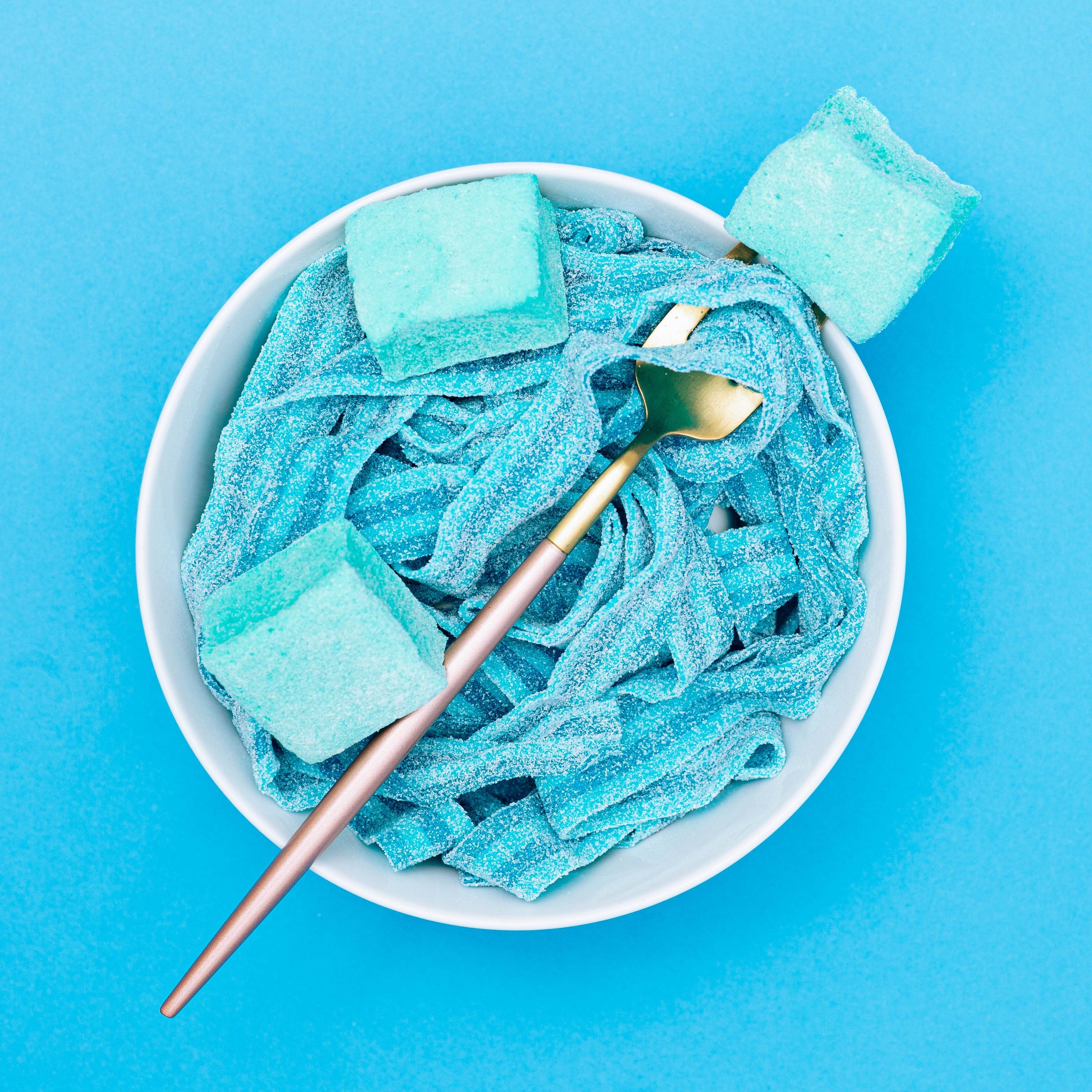 Guimauves acidulées à la framboise bleue / Sans gluten / Sans colorants