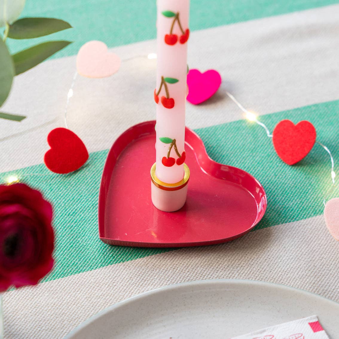 Bougies de table Cerise - lot de 2 | Décoration d'été pour la maison |