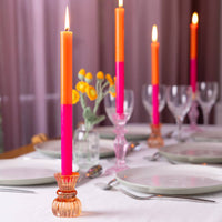 Bougies de table orange et rose - Présentoir | Décor de pique-nique |
