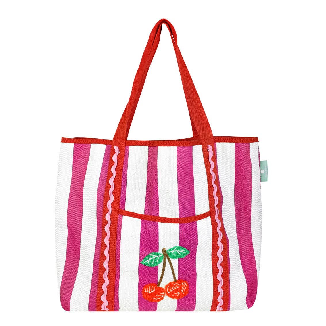Sac cabas motif cerise en plastique recyclé