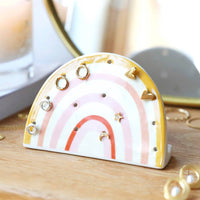 Porte-boucles d'oreilles en céramique arc-en-ciel