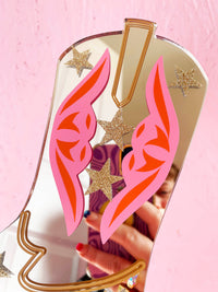 Mini miroir bottes de cowboy rétro Rootin' Tootin'