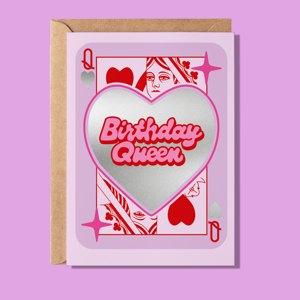Carte de vœux « Birthday Queen » avec finition argentée