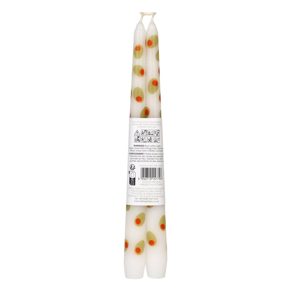 Bougies effilées olive pour dîner - lot de 2 | Cadeaux d'été |