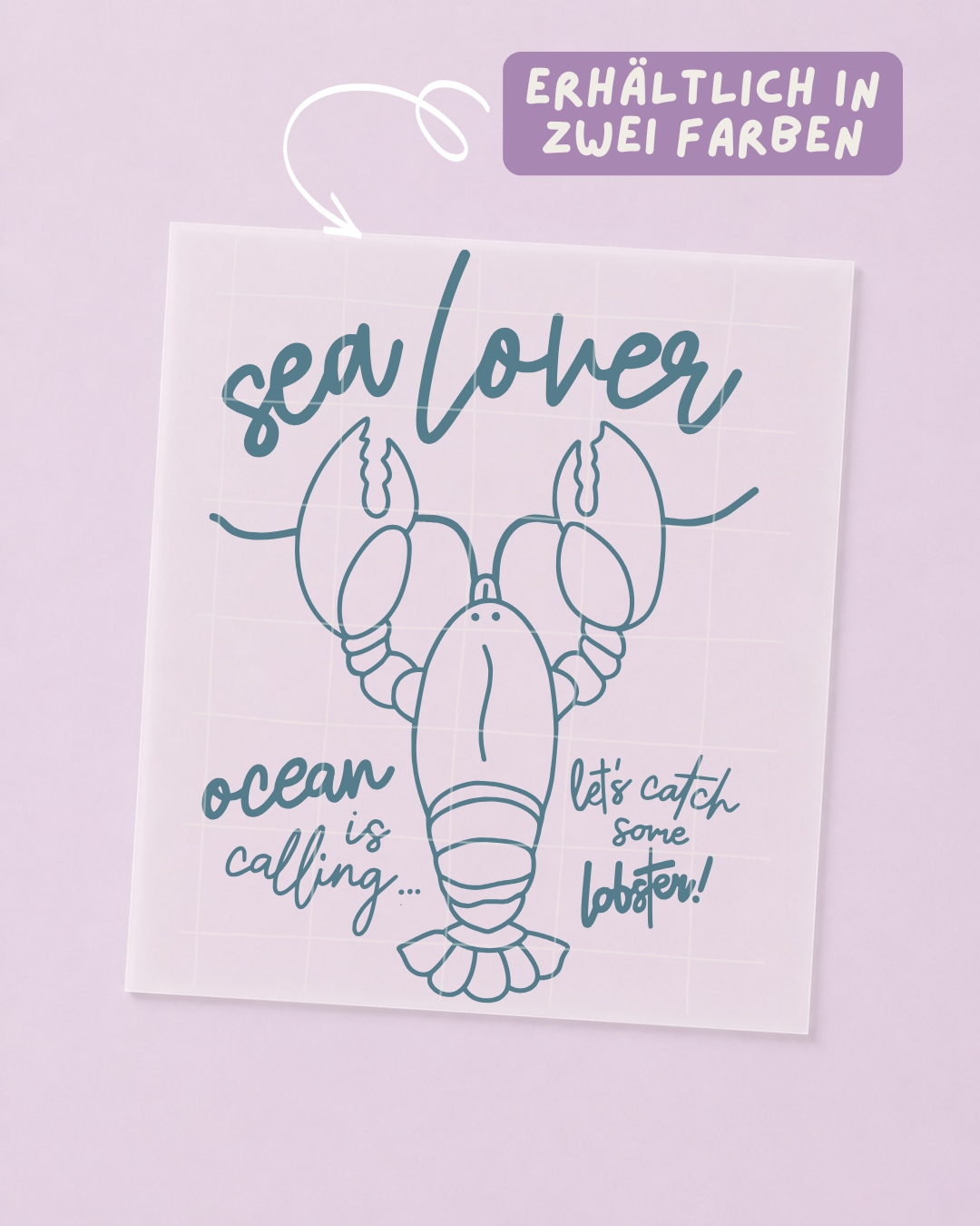 Transfert thermocollant Homard - Homard amoureux de la mer - À repasser: Bleu