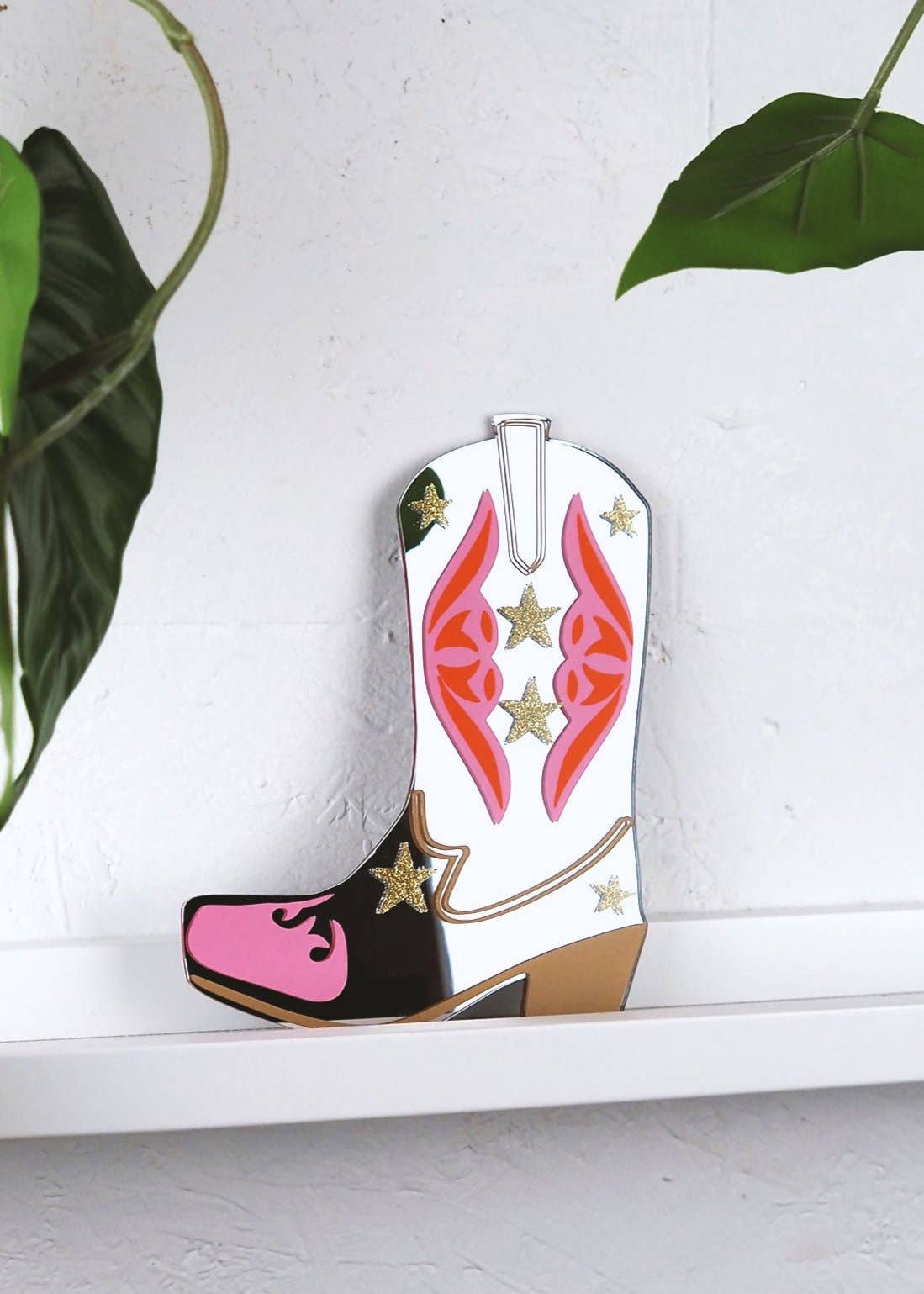 Mini miroir bottes de cowboy rétro Rootin' Tootin'