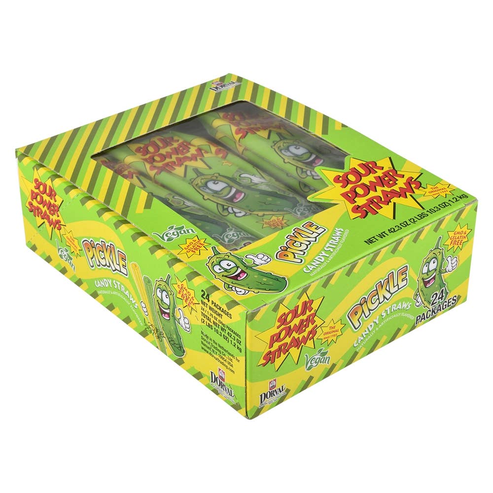 Sour Power Pickle Candy Straws - Bonbons LLB