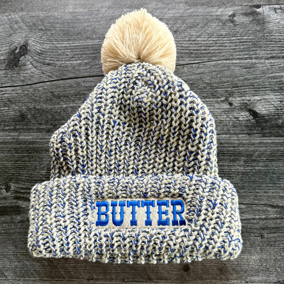 Bonnet tricoté en maille pom pom en beurre toque d'hiver Chef gourmet