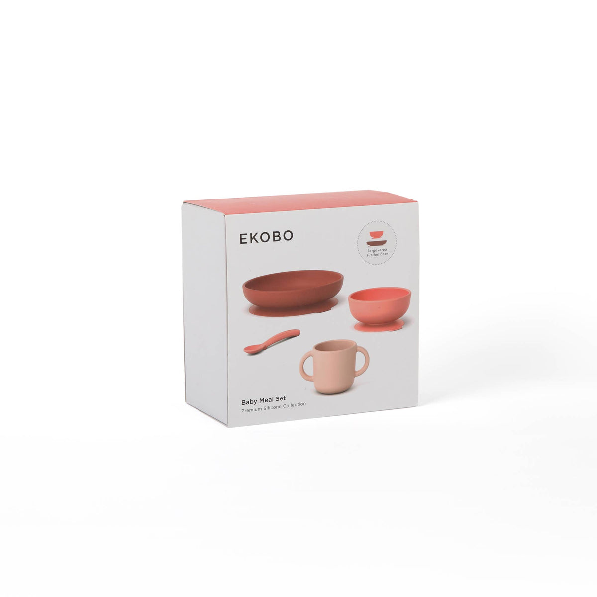 Ensemble de repas en silicone pour bébé - Corail