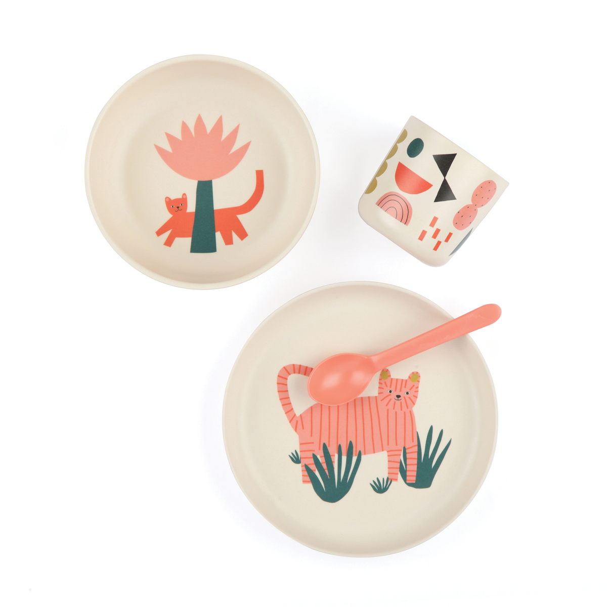 Ensemble de vaisselle illustré pour enfants - Tigre