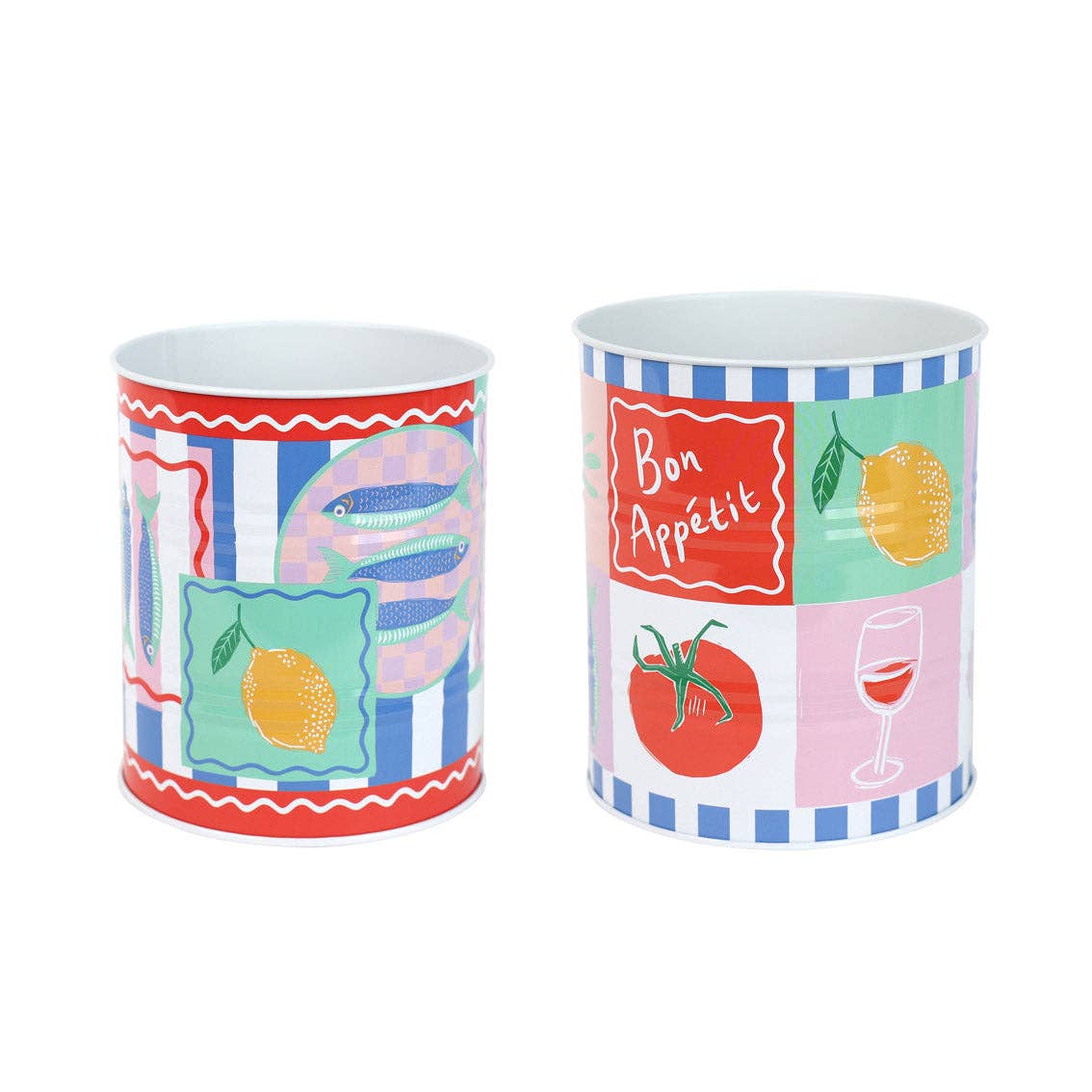 Boîtes de rangement recyclables Food Icons - Lot de 2 | Cadeaux pour la cuisine |