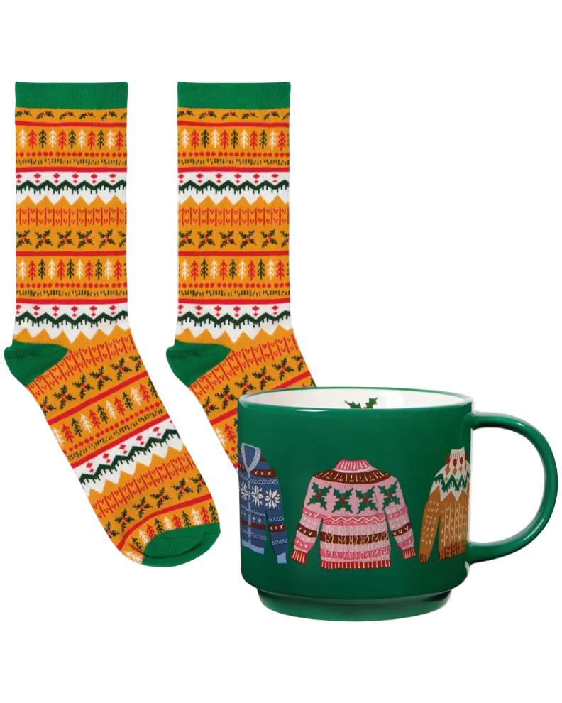 Ensemble tasse et bas - Merry Knitmas