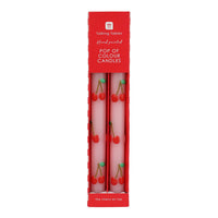 Bougies de table Cerise - lot de 2 | Décoration d'été pour la maison |