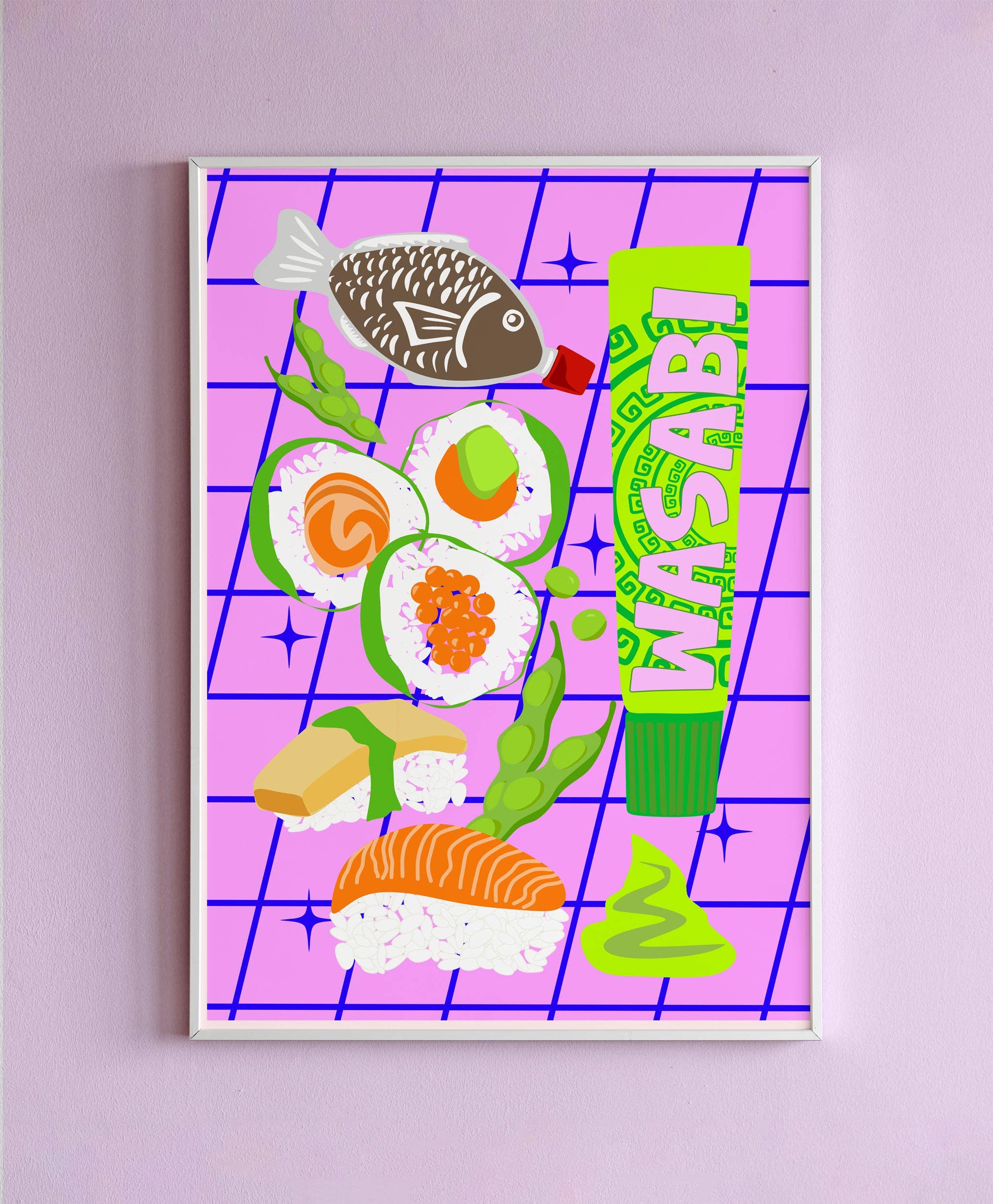 Impression murale géométrique sur les sushis: A3