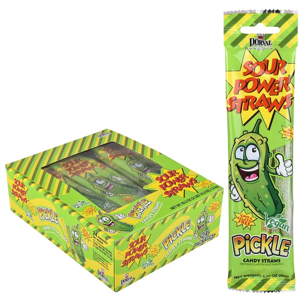 Sour Power Pickle Candy Straws - Bonbons LLB