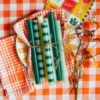 Bougies de table à rayures vertes - Présentoir | Cadeaux du quotidien |