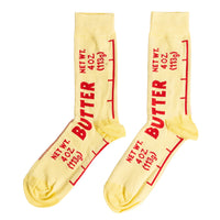 Chaussettes montantes Beurre | Cadeau pour épicuriens et chefs | Taille L