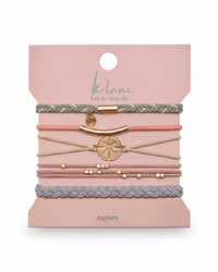 Bracelets élastiques à cheveux dorés avec breloque boussole « Explorer » (medium)