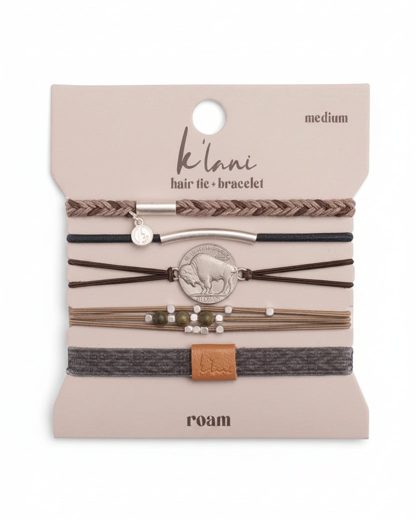 Bracelets élastiques à cheveux « Roam » avec breloque Buffalo (medium)
